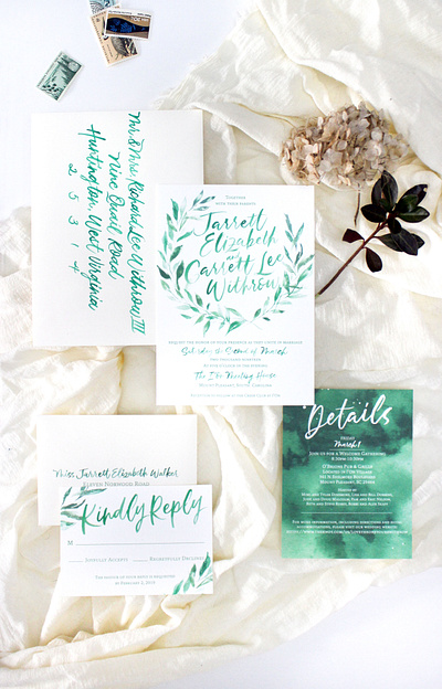 Kelly Green Brush Lettering brush lettering handlettering invitation design invitations lettering typography watercolor