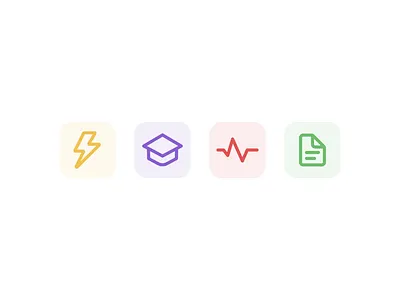 Icon Set bolt design figma graduation cap icon icon design icon set iconography icons pack medical minimal page paper