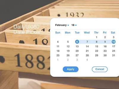 DailyUI080 - Date Picker calendar daily 100 challenge dailyui080 dailyui80 date date picker datepicker