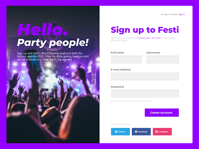 Daily UI 01 | Sign up page branding dailyui dailyui 001 design designinspiration dribbble flat graphicdesign graphicdesigner ui uidesign