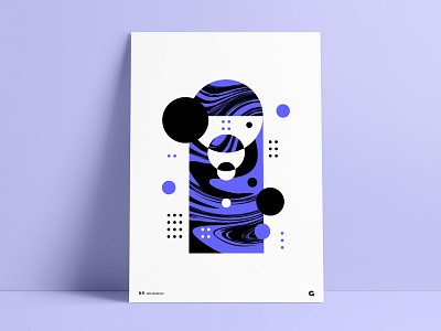 Liquid Midnight Poster abstract agrib black circles container dots geometric geometrical liquid liquid fill negative space negativespace poster poster a day poster art print purple series shapes wall art