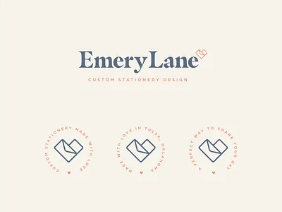 Emery Lane envelope heart invitation invite logo logodesign logotype savethedate stationary typography wedding