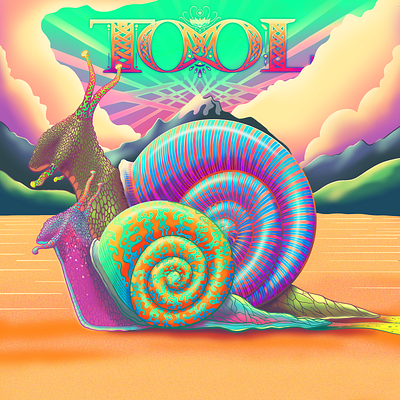 Snails colorful desert illustration illustration art procreate psychedelic psychedelic art shells snails tool trippy