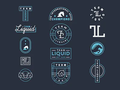 Team Liquid 2d badge badgedesign brand brand identity branding dribbble esports flat horse icon illustration logo system type type lockup typography vector