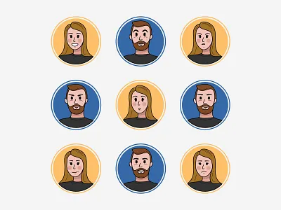 Mood Avatars avatar avatar design character character design emotions face illustration illustrator men mood personal branding personal logo vector woman