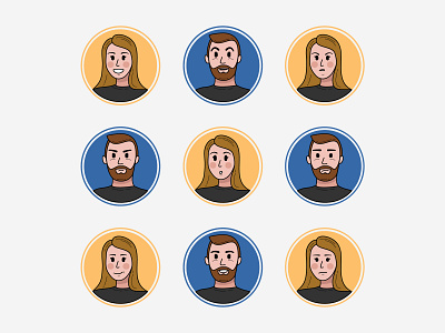 Mood Avatars avatar avatar design character character design emotions face illustration illustrator men mood personal branding personal logo vector woman