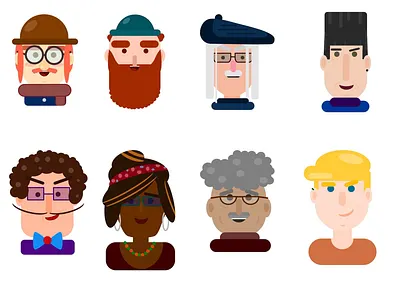 Vector Faces Collection 4 affinity designer affinity ipad character design design flat art flat design flat faces funny faces illustration illustrator ipad illustration ipad vector vector vector art vector faces vector illustration