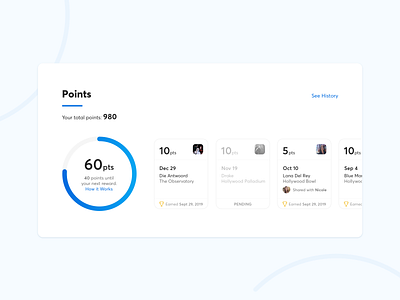 Points Snapshot accounts design points rewards ui ui design uidesign