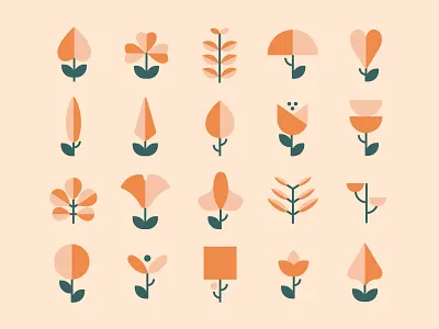 Abstract Plants and Flowers abstract abstract logo flowers geometric illustraion leaves nature nature illustration nature logo plants