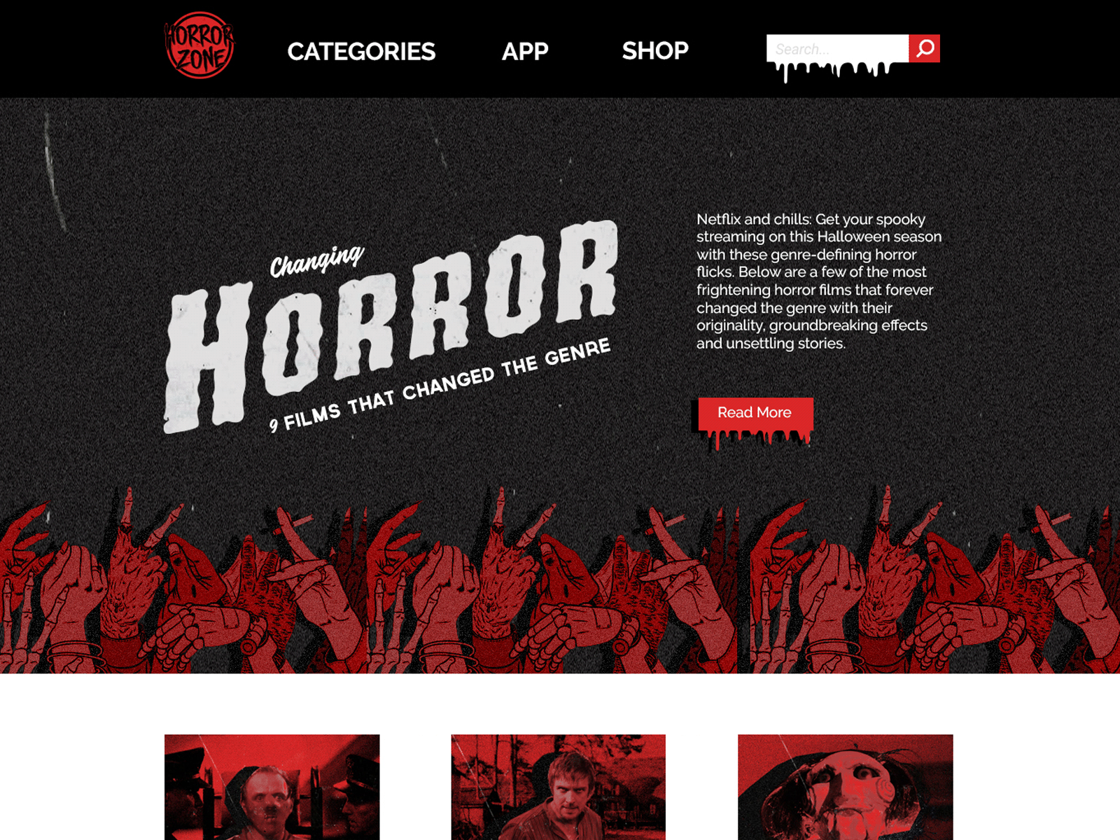 Horror Zone design ui web webdesign website