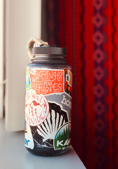 Washington for Refugees! Sticker design digital painting hand drawn hand lettering handlettering handmade illustration procreate seattle spokane sticker design stickermule stickers typography washington washington state