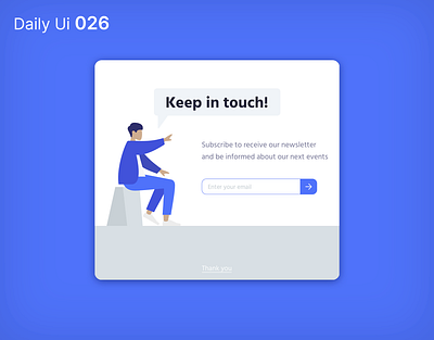 Daily Ui 026 - Subscribe blue daily ui dailyui design human illustration newsletter subscribe ui uidesign ux vector