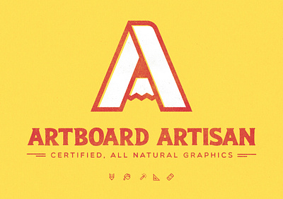 Artboard Artisan Branding "Print" brand branding logo offset paper pencil print red retro texture type typography yellow