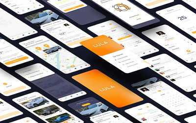 Lula Screens car rental car sharing mobile app design ui uiux ux