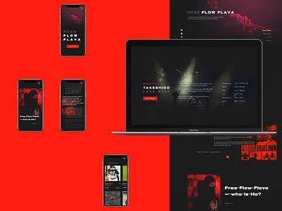 freeflowflava adaptive design concept dark ui desktop dj hip hop japan mobile design music musician promo rap sound typography ui ux web design