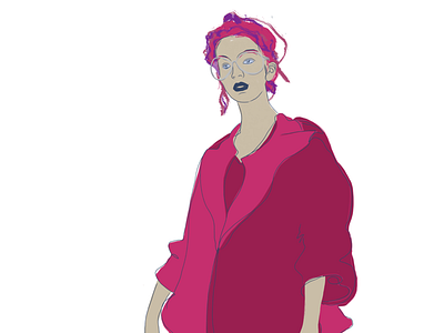 Pink hair illustration