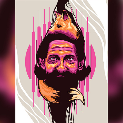 Man + Fox branding design fox illustration logo man movie poster art poster design posters vector