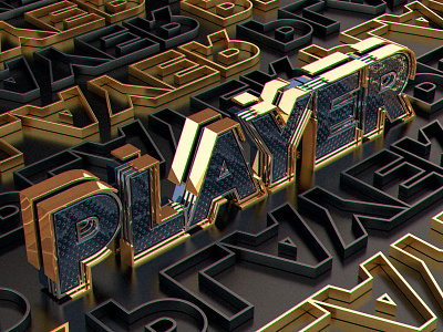 Player 3D typograpy 3d 3d art 3dillustration 3dypo cinema4d design digital art