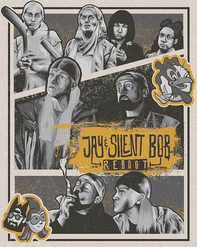 Jay & Silent Bob Reboot branding comedian design illustration movie movie poster poster art poster design posters vector