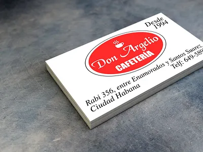 CAFETERIA DON ARGELIO design diseño tarjeta de presentacion