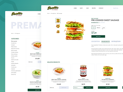 Roselli's Web Design /// Product Detail page adobe xd design e commerce ecommerce flat food interface layout minimal online store product detail page product page shopping ui ui design ux web web design webdesign website