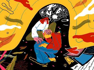 Medium: This is Your Brain in Love brain brand illustration character design colorful couple design editorial illustration health illustration love