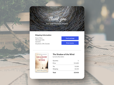 Email Receipt - Daily UI #017 017 books design email receipt receipt ui ux