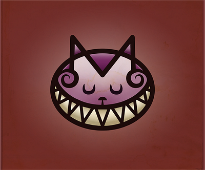Cheshire Cat, Gradient treatment cartoon character cheshire cat creepy cute design follow me illustration illustrator retro design tattoo vector vectorart