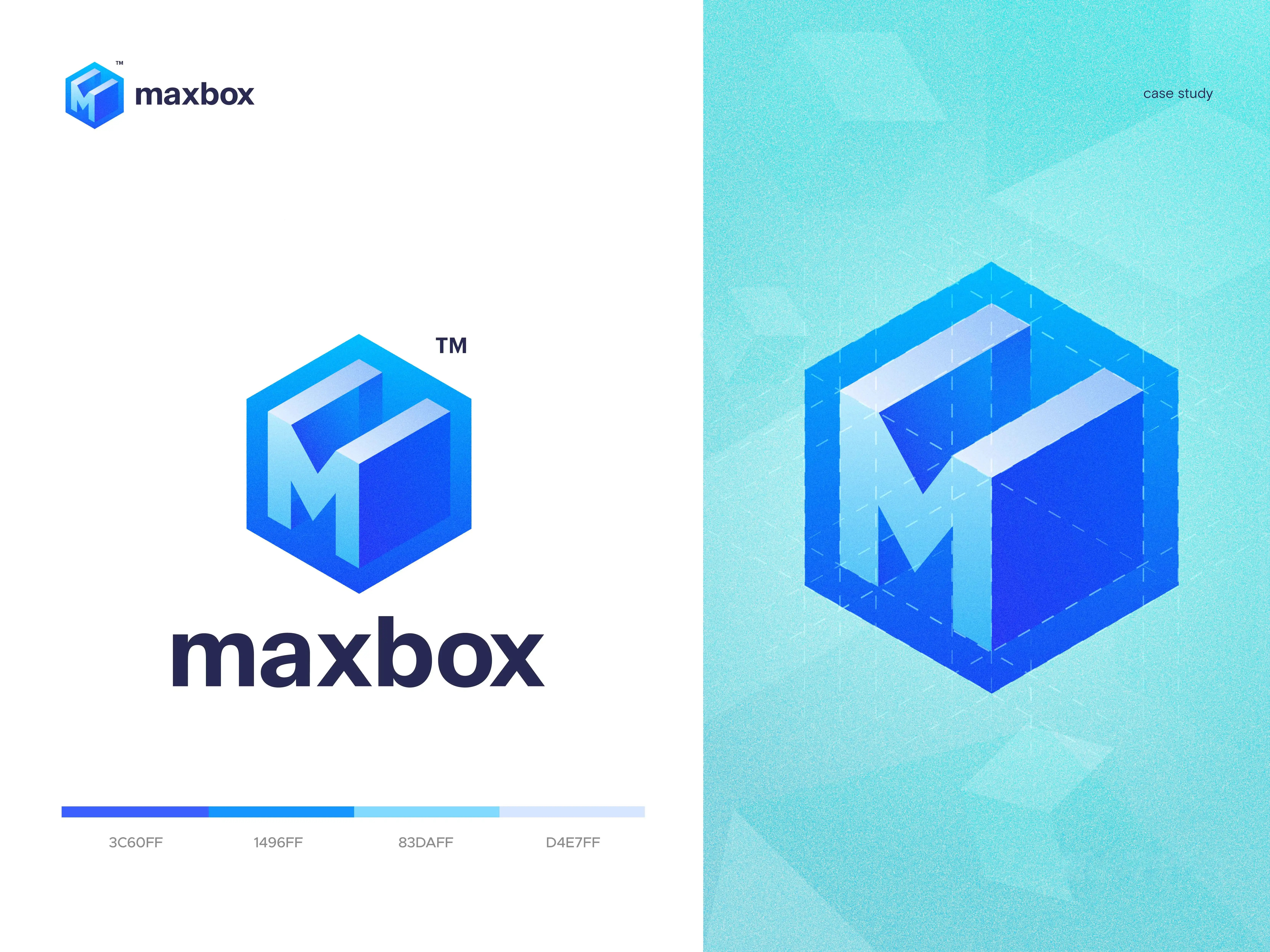 Maxbox Logo Case Study 3d m logo best logo case study brand brandbook branding case study conceptual logo container compnay logo corporate logo creative logo cube m logo idendity logo logo design logo design case study logo design process logotype professional shipment logo shipment logo design