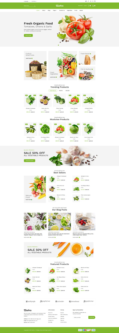 Safira - Organic food HTML Template agriculture bakery bootstrap clean eco food farm fresh html5 modern natural organic organic food organic fruits organic life organic shop responsive vegetable store