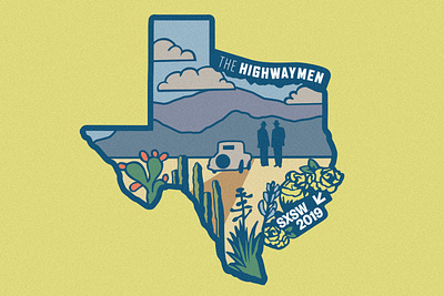 Netflix: The Highwaymen at SXSW custom patch design illustration patch design