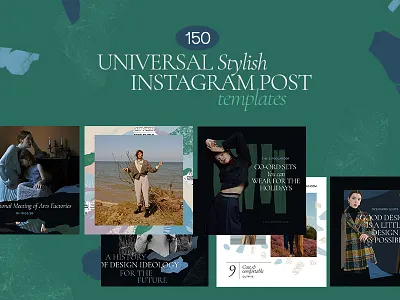 150 universal templates app blog facebook fast instagram kit lifestyle model music pattern post template templates universal violin web