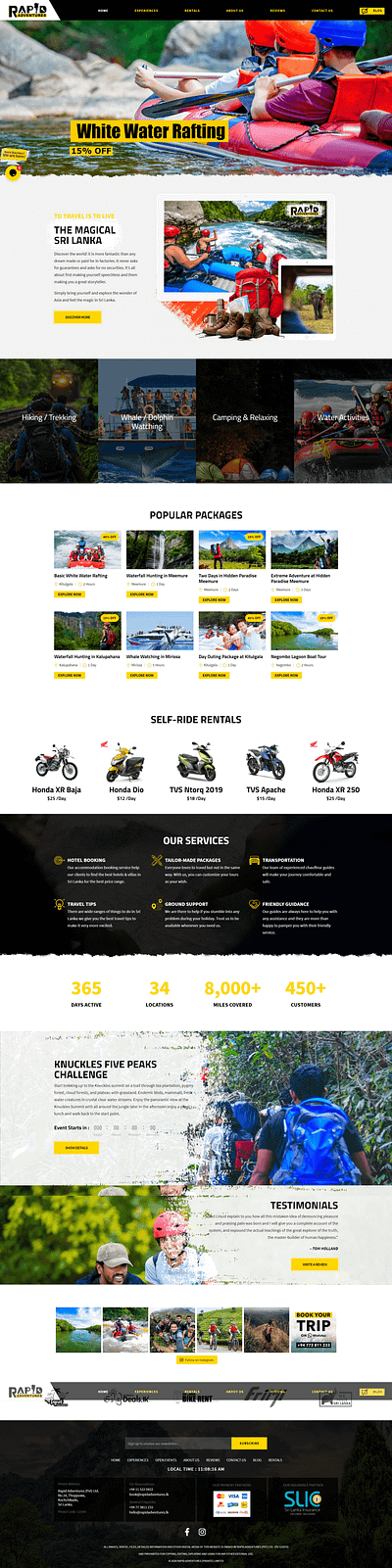Rapid Adventures website adventure colors custom informational ui web design website wordpress