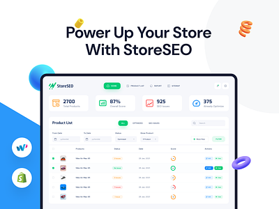 StoreSEO - Ultimate SEO Solution To Grow Your Business branding dashboard design system image alt text interaction keyword landingpage motion product saas seo seo application shopify shopify application storeseo style guide ui ux video wireframe