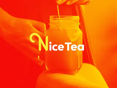 Nice Tea V2 cup duotone fruit gradient ice jug logo logotype minimal monogram n natural nature organic tea typeface typography