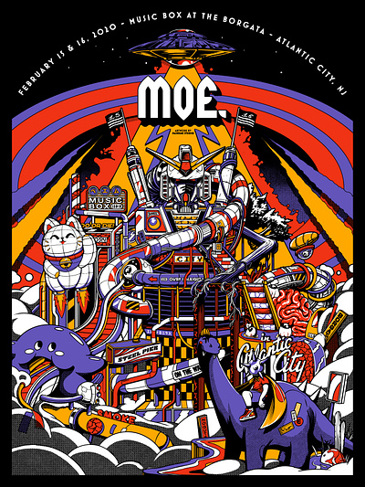 Moe Atlantic City Poster - 2 atlantic city borgata design graphic graphic art illustration japan japanese kirby moe paiheme paihemestudio poster poster art poster design retro vintage