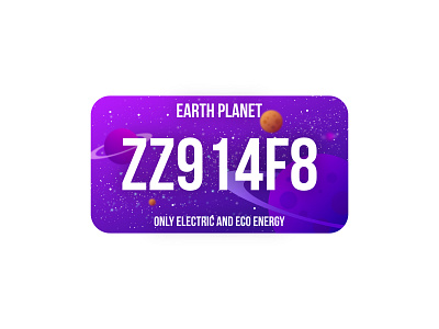 License Plate Earth | weekly Warm-Up by @dribbble art dribbbleweeklywarmup iblowyourdesign illustration licence license plate logo registration plate space space art web design website weekly weekly challenge weekly warm up weeklyui weeklywarmup