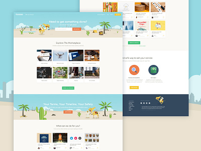 Marketplace portal for services design details page homepage illustraion inner page landing page ui vector webpage website
