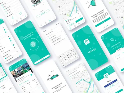 uCharge - app for electric car charging app car car illustration charging design electric car icon minimal mobile ui ux vector