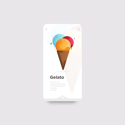 Gelato Recipe adobe branding design flat flatdesign gelato icecream illustration illustrator logo recipe ui ux vector web