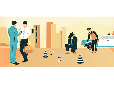 continuation of the series of illustrations banner design flat illustration vector web