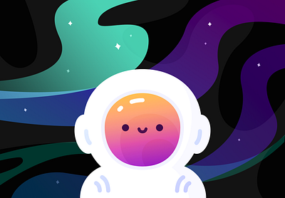 Cute spaceman astronaut chat cute drawing figma first post firstpost hellodribbble illustration space spaceman stars vector