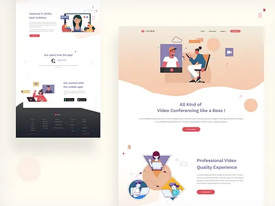 Video conferencing Web UI agency branding conference conferences illustraion illustration landingpage minimal typogaphy typography vector video video app video camera video chat video games web webdesign