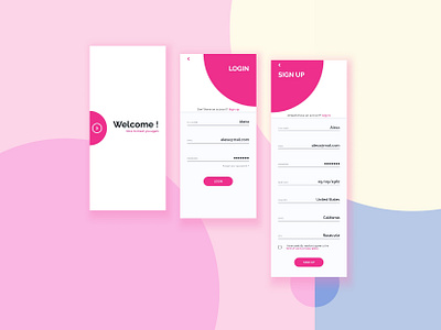 Welcome Everyone app app design branding flat graphicdesign login screen minimalist mobile mobile app mobile ui signup ui ux