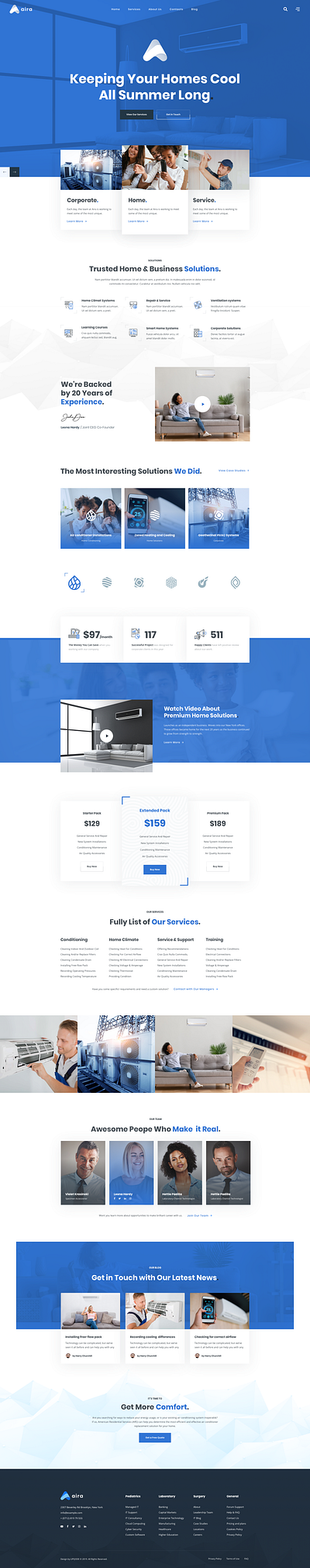 Aira - Conditioning & HVAC Repair WordPress Theme agency business conditioning design hvac modern repair service typography upqode webdesign wordpress wordpress design wordpress development wordpress theme