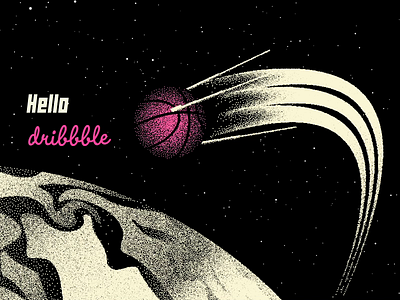 Hello Dribbble! aftereffects agency basketball debut debut shot debuts debutshot design studio earth hello hello dribbble hellodribbble illustraion motion design motion graphic photoshop space stars web agency