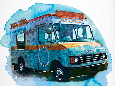 Jeni's Ice Cream Truck at Jungle Jim's-detail food truck graphic design grocery ice cream shop ice cream truck icecream illustration jenis ice cream jungle jims lettering market poster poster art watercolor watercolour