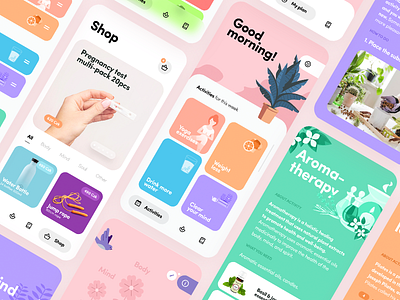 Fertility Wellness iOS App app clean colorful design flat ios light simple ui ux