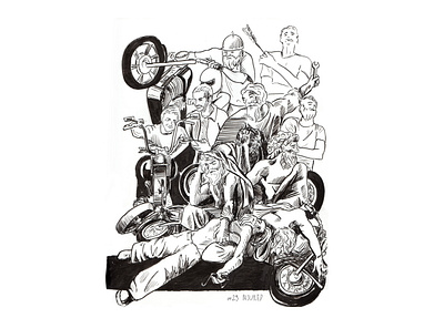 INJURED art centaur centauro illustration illustration art injured ink inking inktober inktober2019 motorbike