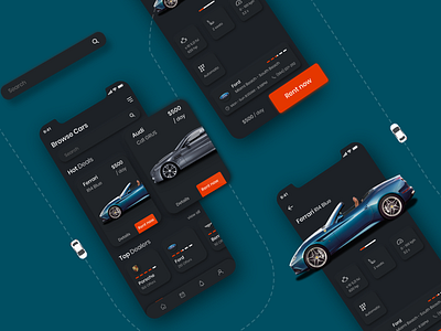 Crazy Car Rent App app design black car car app car rental design neumorphic neumorphism rent shadow trending ui ux design